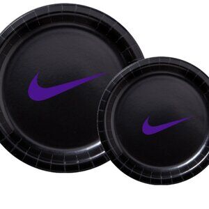 Sw00sh Plates | Black & Purple Basketball Party Paper Plates | Disposable 60 pcs